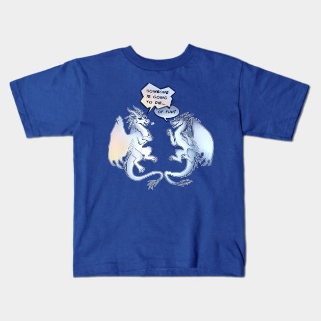 Wings of Fire - Snowfall and Lynx - Someone is Going to Die of Fun Kids T-Shirt by Biohazardia